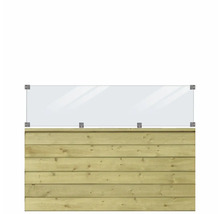 Trädgårdsstaket med glaselement som insynsskydd