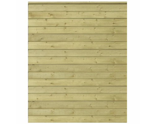 Trästaket med horisontella brädor