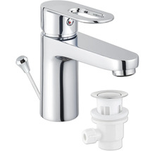 Blank armatur med bottenventil för tvättställ