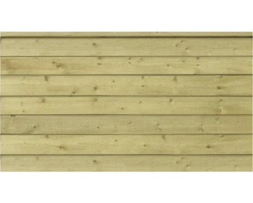 Träfasad av flera horisontella brädor