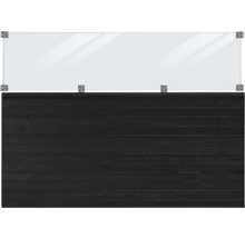 Siktsskydd av glas och trä för utomhusbruk