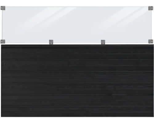 Siktsskydd av glas och trä för utomhusbruk