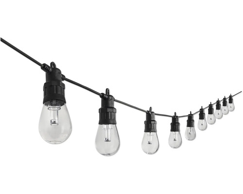 Ljusslinga med klara glödlampor för utomhusbruk