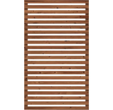 Trästaket med horisontella ribbor och mellanrum