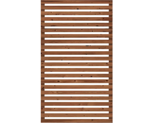 Trästaket med horisontella ribbor och mellanrum