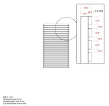 Teknisk ritning med mått i millimeter