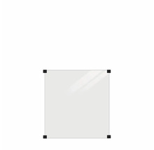 Fyrkantig duschvägg med svarta hörnanslutningar