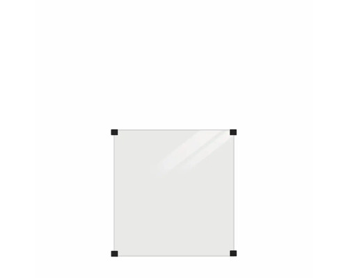 Fyrkantig duschvägg med svarta hörnanslutningar