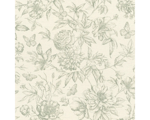 Tapet med blommor och fjärilar