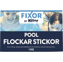 Fixor by Nitor Pool Flockar Stickor, 1 kilogram, för filtrering eller bottensugning