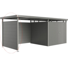 Förvaringsutrymme i metall med platt tak och sidoväggar