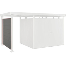 Metallcarport med sidovägg och förråd