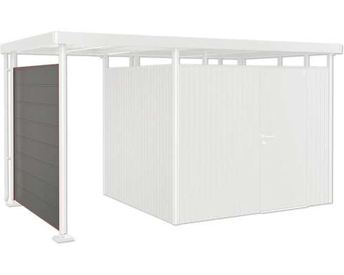 Metallcarport med sidovägg och förråd