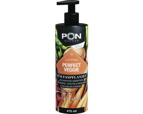 PON Dünger Perfect Veggie Flytande gödselmedel i en 475 ml flaska med doseringspump