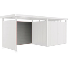 Modern trädgårdsbod med skjutdörr och dubbeldörr