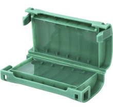 Öppen, grön kopplingsdosa i plast