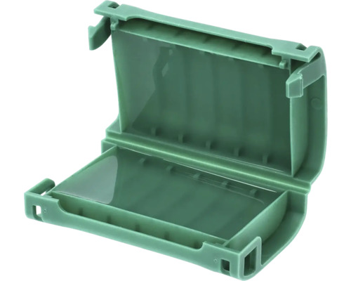 Öppen grön beteslåda i plast