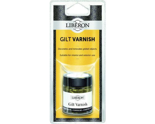 Burk med Liberon bladlacksfärg för dekorering och renovering av förgyllda föremål