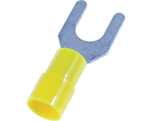 Kabelsko med gaffelform och gul isolering