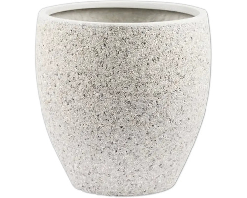 Rund blomkruka av stenmaterial
