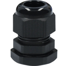 Svart kabelförskruvning