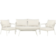 Trädgårdsmöbelset med soffa, två fåtöljer och bord