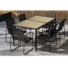 Trädgårdsbord med sex stolar för utomhusbruk