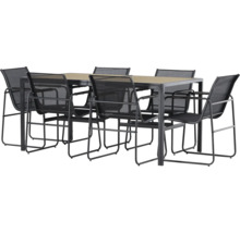 Trädgårdsmöbelset med bord och sex stolar