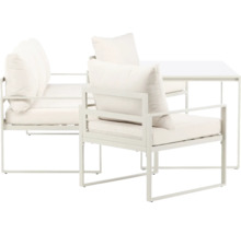 Utebordsgrupp med stolar och kuddar