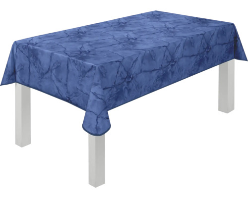 Bord med blå bordsduk