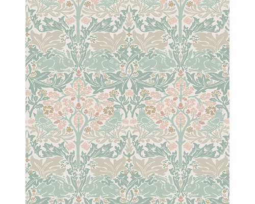 Tapet med harar, fåglar och växtmönster