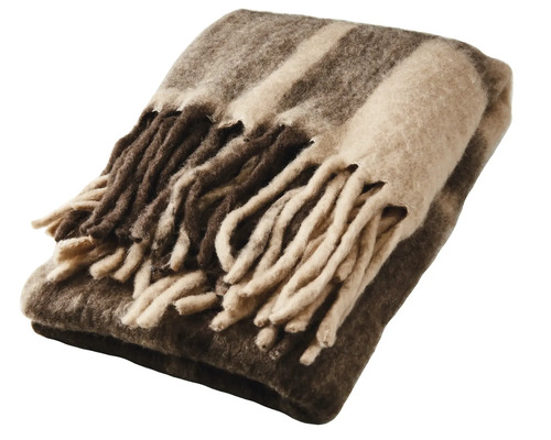 Randig pläd med fransar