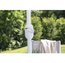 Närbild av ett parasoll med vevmekanism