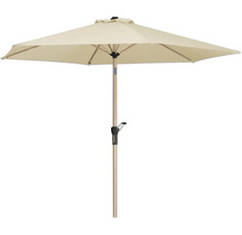 Fyrkantigt trädgårdsparasoll med vevmekanism och trästativ