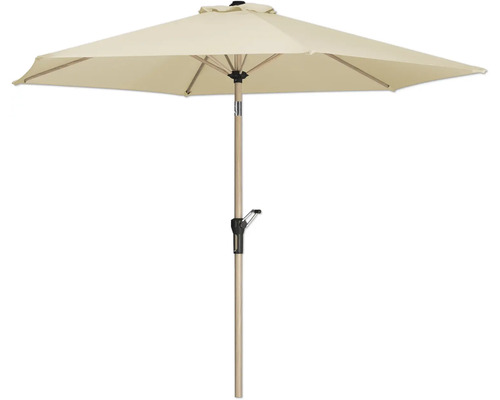 Fyrkantigt trädgårdsparasoll med vevmekanism och trästativ