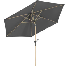 Rektangulärt grått parasoll med träram