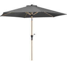 Grått parasoll med trästång