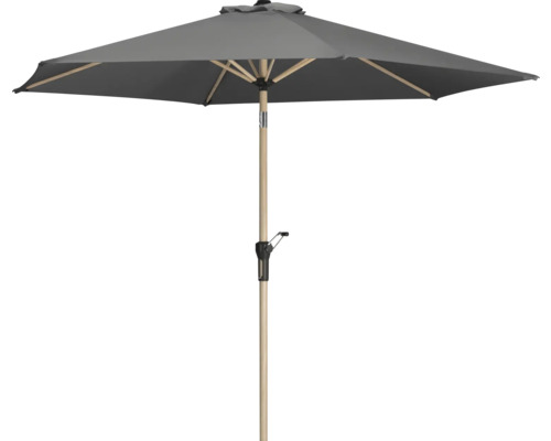 Grått parasoll med trästång