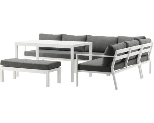 Trädgårdsset med bord, bänk och pall