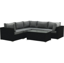 Trädgårdsmöbelset med hörnsoffa och bord