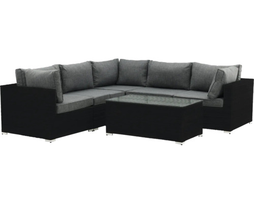 Trädgårdsmöbelset med hörnsoffa och bord