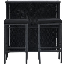 Barset i rotting med två stolar och en bordsskiva av glas