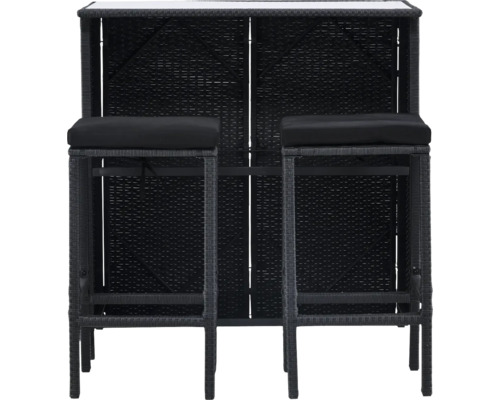 Barset i rotting med två stolar och en bordsskiva av glas