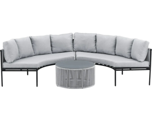 Utegrupp med soffa, kuddar och bord