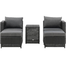 Trädgårdsmöbelset med två fåtöljer och ett bord