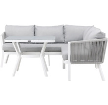 Grå loungeset med bord för utomhusbruk