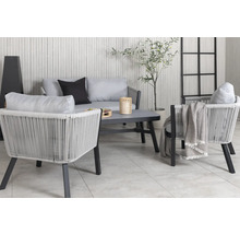 Utemöbelset med soffa, fåtöljer och bord för utomhusbruk