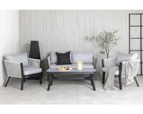 Utegrupp med två stolar, soffa och bord i modern design