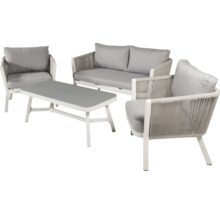 Utemöbelset med soffa, fåtöljer och bord för utomhusbruk