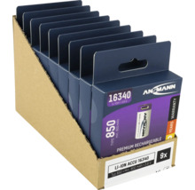 Ansmann 16340 litiumjonbatterier, 9-pack i försäljningsförpackning